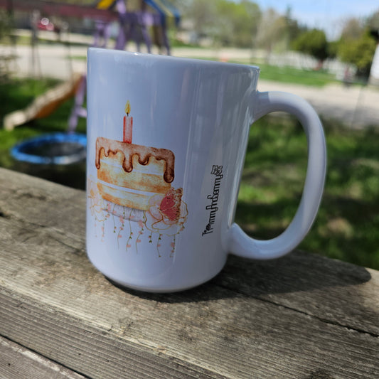 15 Happy Birthday Mug Gold floral(Customization available)