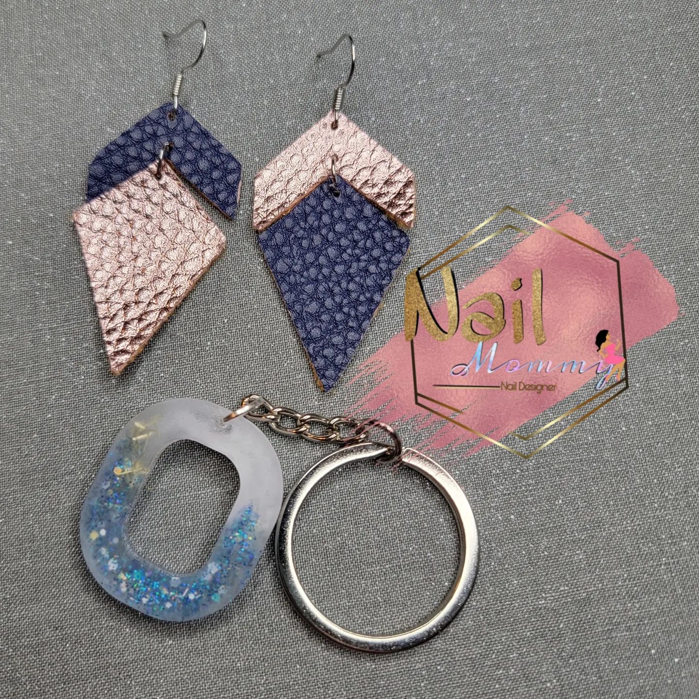 Earings and Keychain Combo image 1